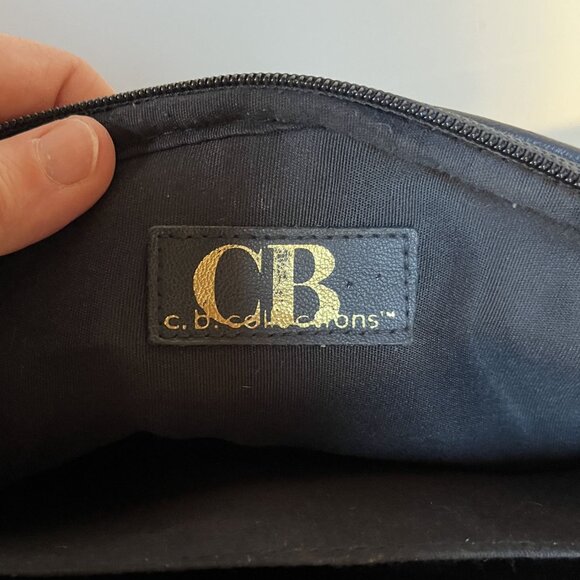 Vintage 90s CB Collections Deep Navy Blue Leather Crossbody Bag - Picture 11 of 12